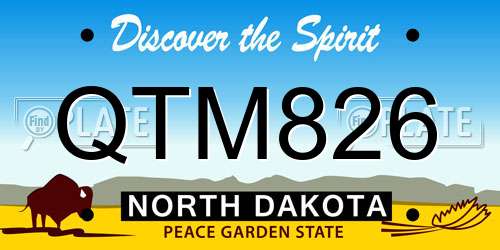 QTM826 North Dakota License Plate