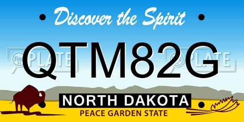 QTM82G North Dakota License Plate