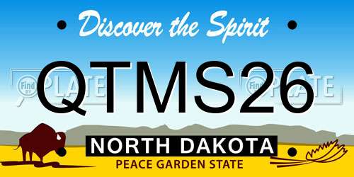 QTMS26 North Dakota License Plate