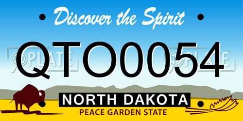 QTO0054 North Dakota License Plate