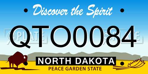 QTO0084 North Dakota License Plate