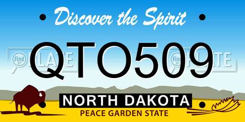 QTO509 North Dakota License Plate