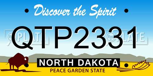 QTP2331 North Dakota License Plate