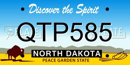 QTP585 North Dakota License Plate