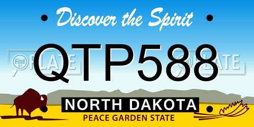 QTP588 North Dakota License Plate