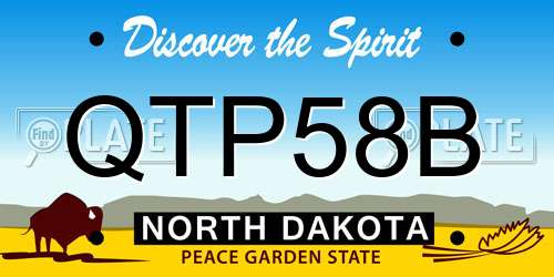 QTP58B North Dakota License Plate