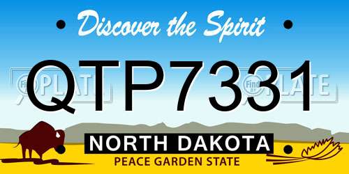 QTP7331 North Dakota License Plate