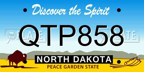 QTP858 North Dakota License Plate