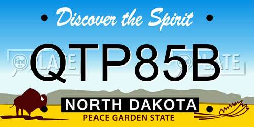 QTP85B North Dakota License Plate