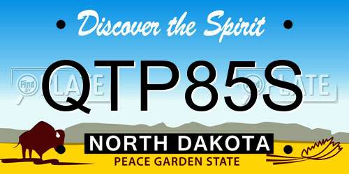 QTP85S North Dakota License Plate