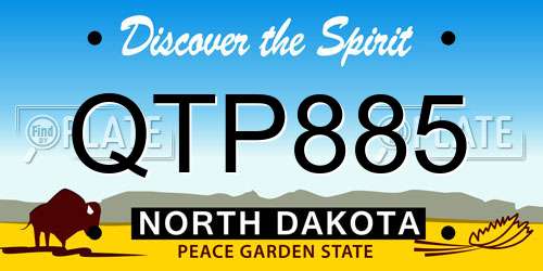 QTP885 North Dakota License Plate