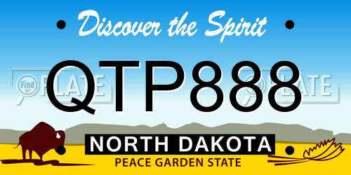 QTP888 North Dakota License Plate