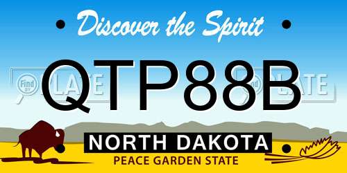 QTP88B North Dakota License Plate