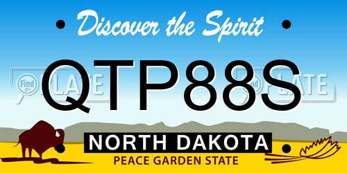QTP88S North Dakota License Plate