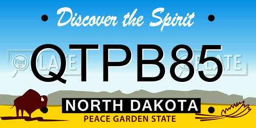 QTPB85 North Dakota License Plate