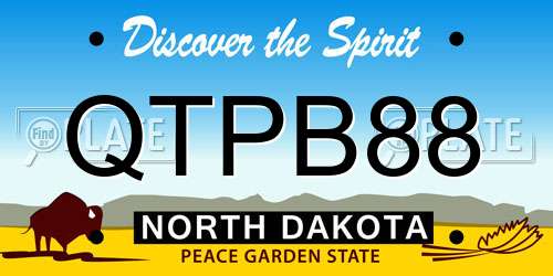 QTPB88 North Dakota License Plate