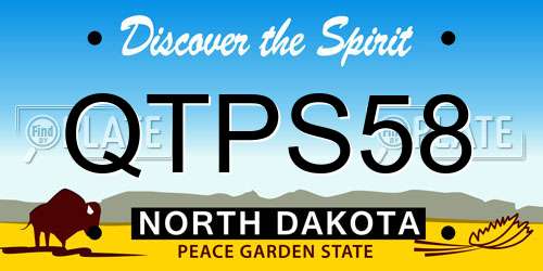 QTPS58 North Dakota License Plate