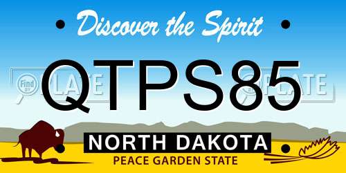QTPS85 North Dakota License Plate