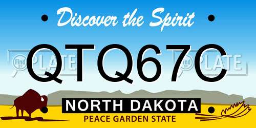 QTQ67C North Dakota License Plate
