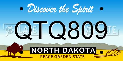 QTQ809 North Dakota License Plate