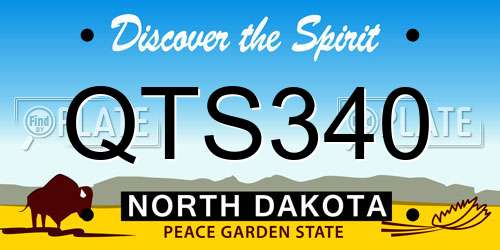 QTS340 North Dakota License Plate