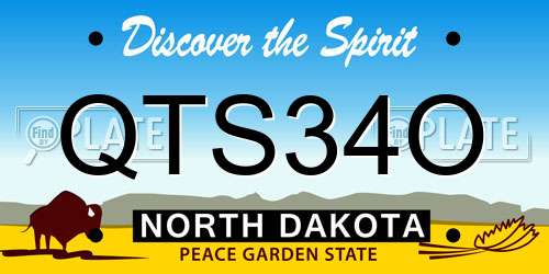 QTS34O North Dakota License Plate