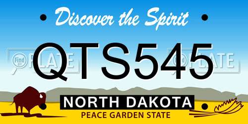 QTS545 North Dakota License Plate