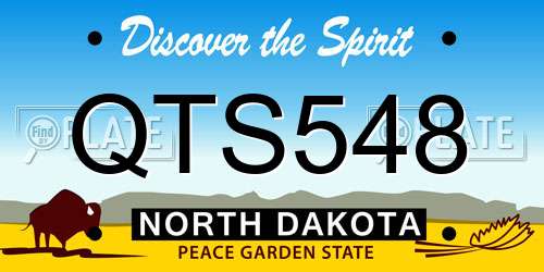 QTS548 North Dakota License Plate