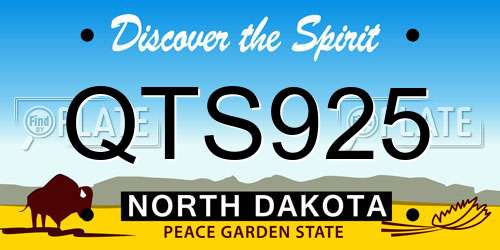 QTS925 North Dakota License Plate