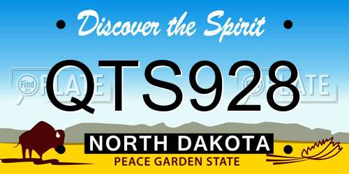 QTS928 North Dakota License Plate