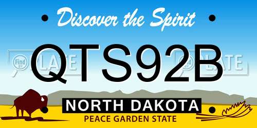 QTS92B North Dakota License Plate