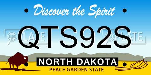 QTS92S North Dakota License Plate