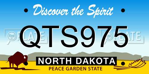 QTS975 North Dakota License Plate
