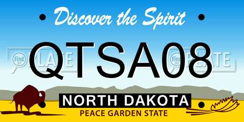 QTSA08 North Dakota License Plate