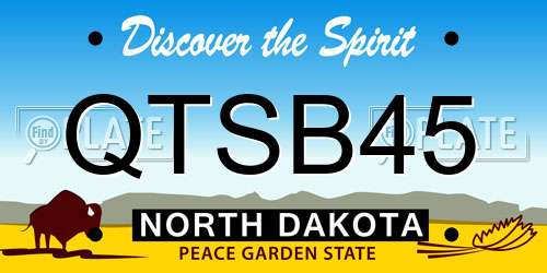 QTSB45 North Dakota License Plate