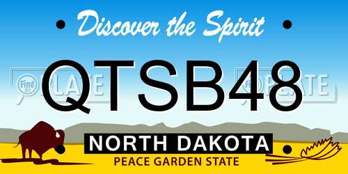 QTSB48 North Dakota License Plate