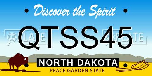 QTSS45 North Dakota License Plate