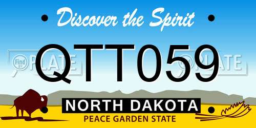 QTT059 North Dakota License Plate