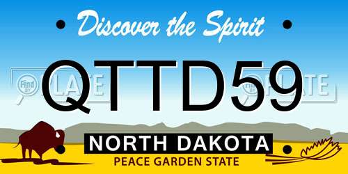 QTTD59 North Dakota License Plate