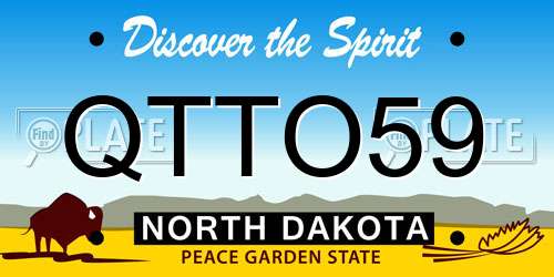 QTTO59 North Dakota License Plate