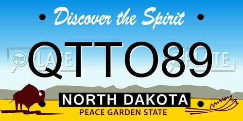 QTTO89 North Dakota License Plate