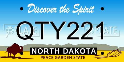 QTY221 North Dakota License Plate