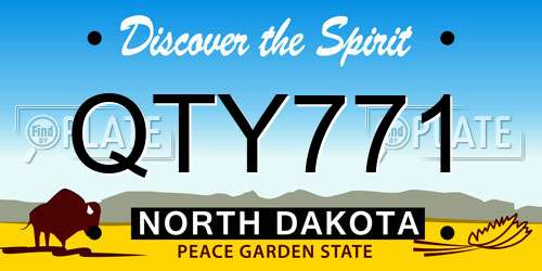 QTY771 North Dakota License Plate