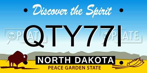 QTY77I North Dakota License Plate