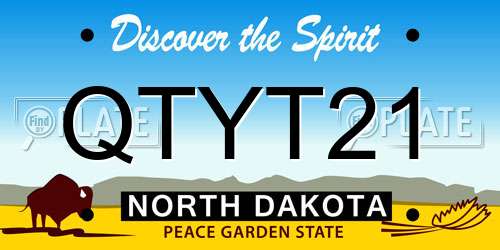 QTYT21 North Dakota License Plate