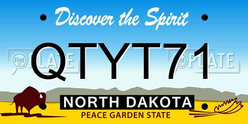 QTYT71 North Dakota License Plate