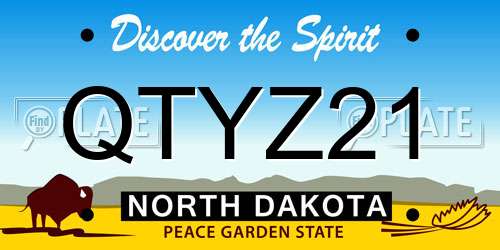QTYZ21 North Dakota License Plate