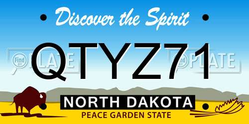 QTYZ71 North Dakota License Plate
