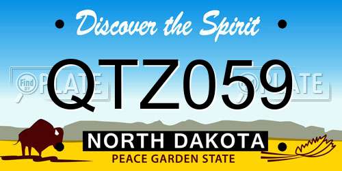QTZ059 North Dakota License Plate