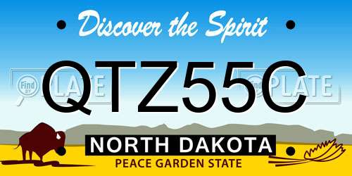 QTZ55C North Dakota License Plate
